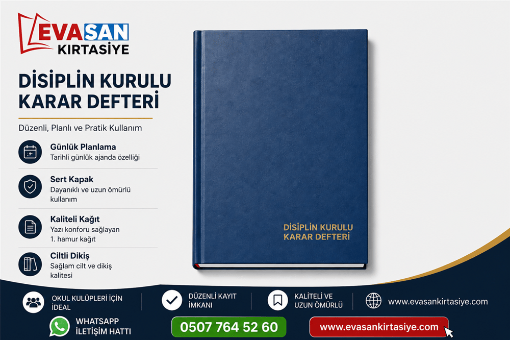 ULŞ U53-010 DİSİPLİN KURULU KARAR DEFTERİ SERT KAPAK 96 YP