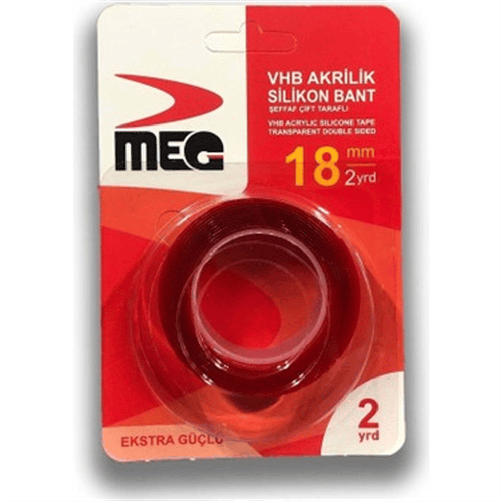 VHB SİLİKON BANT ÇİFT TARFLI 18 MM. *60