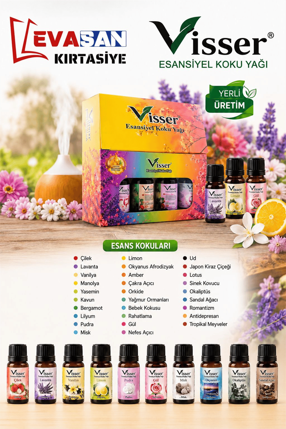 VİSSER 10 ML ESANSİYEL KOKU YAĞI PK:12 Lİ