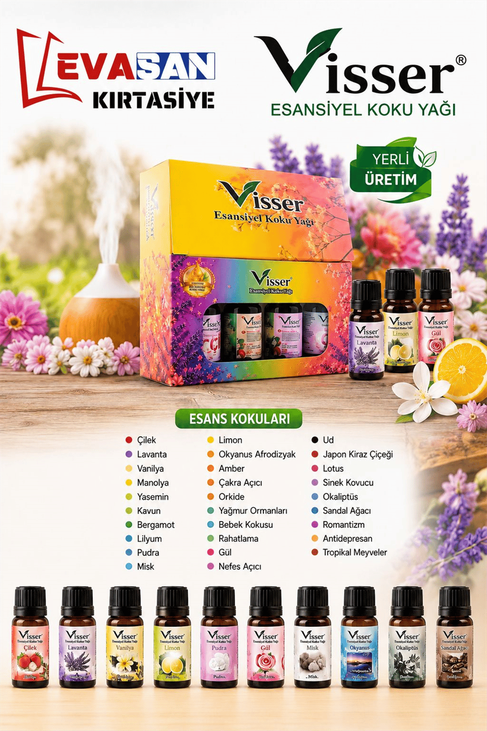 VİSSER 10 ML ESANSİYEL KOKU YAĞI PK:12 Lİ