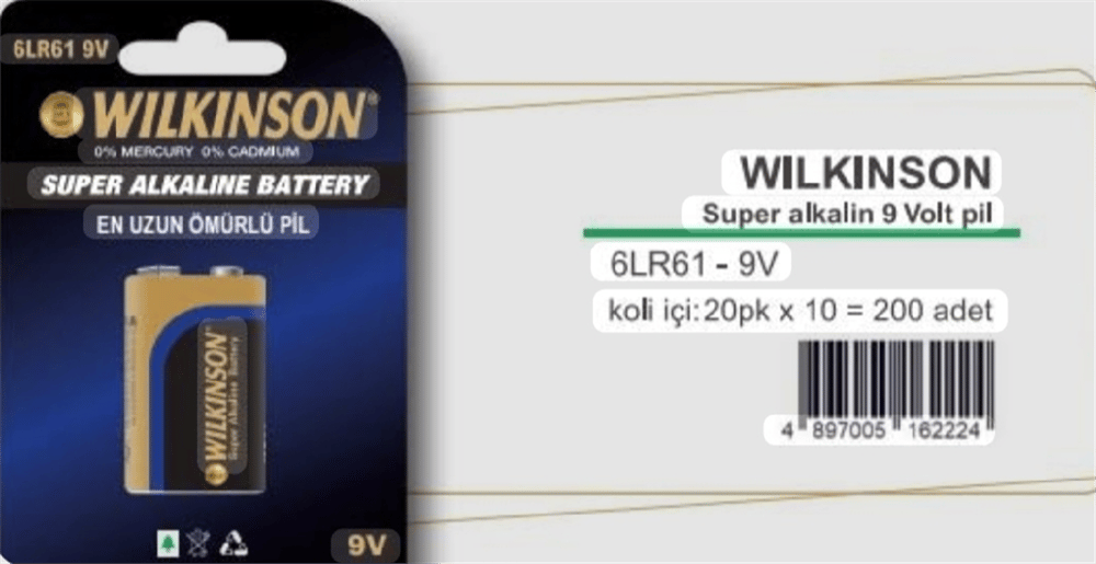 WILKINSON 6LR61 ALKALİNE 9 VOLT PİL *10