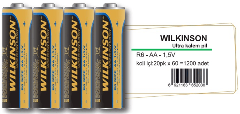 WILKINSON R6 AA KALEM PİL 60 LI PK. *20