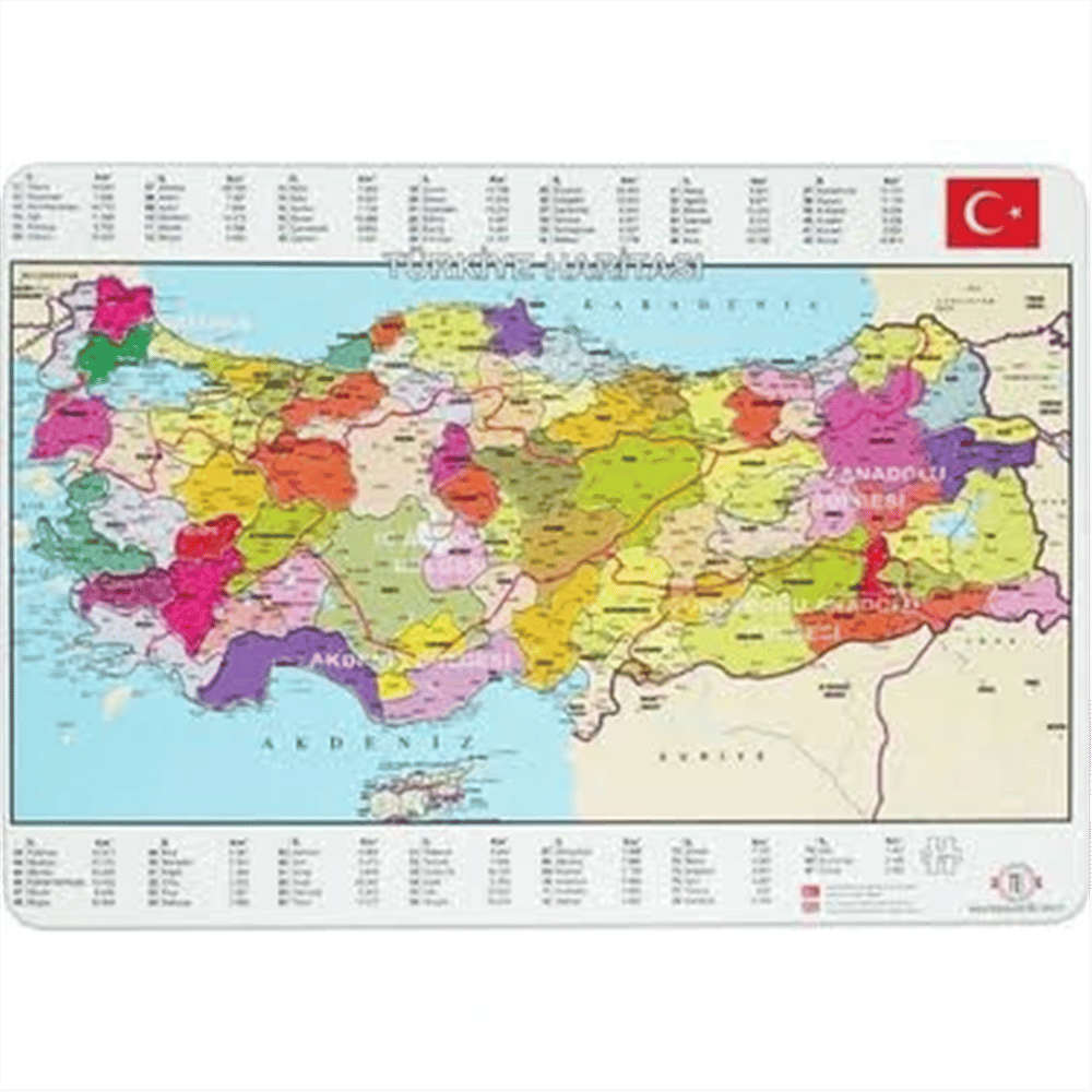 YAPBOZ PUZZLE ORTA BOY TÜRKİYE İLLER HARİTA 22X32 24 LÜ