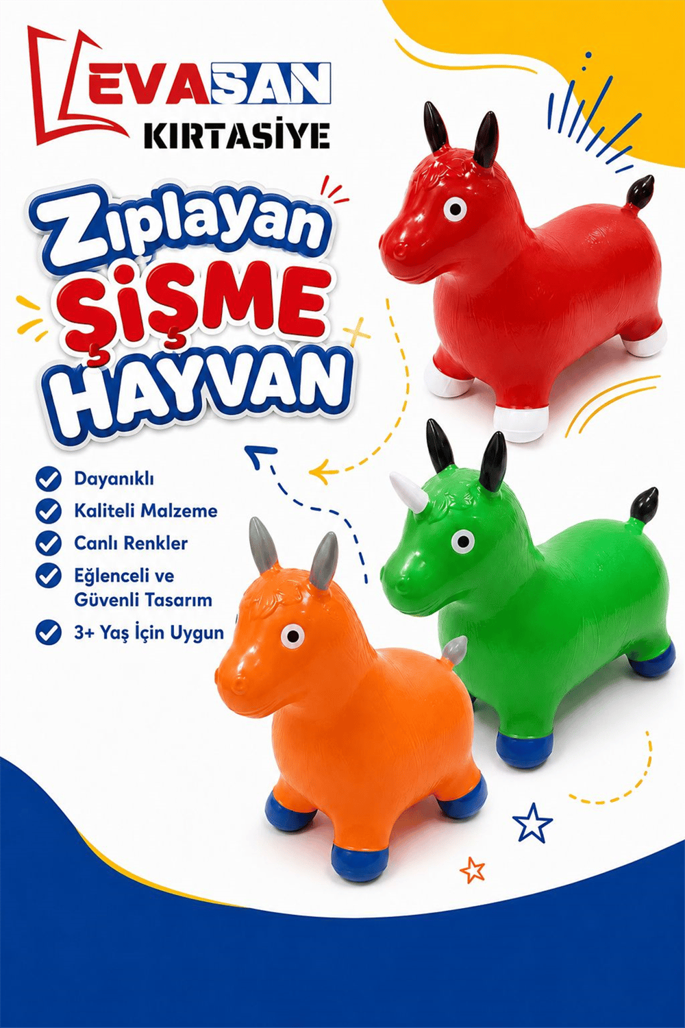 ZIPLAYAN ŞİŞME HAYVAN
