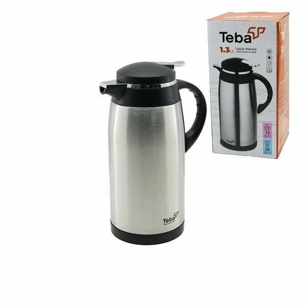 1.3 lt İçi Cam Dışı Çelik Termos