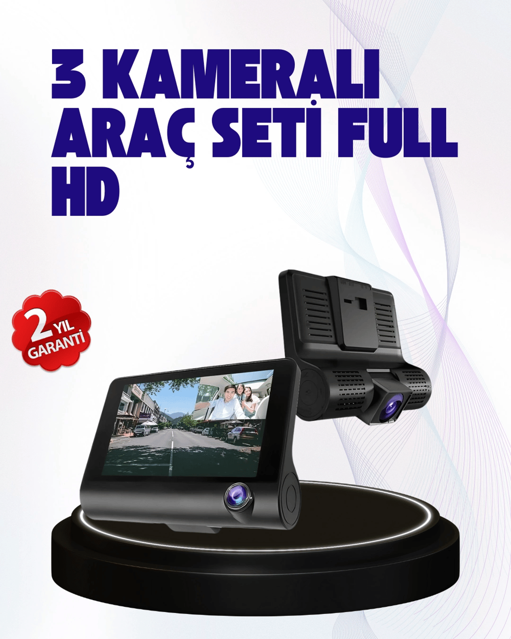 170° Geniş Açılı Araç Kamerası – 4.0” IPS Ekranlı Full HD DVR