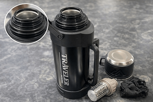 2000 ml Bardaklı Çift Katmanlı Vakumlu Paslanmaz Çelik Termos