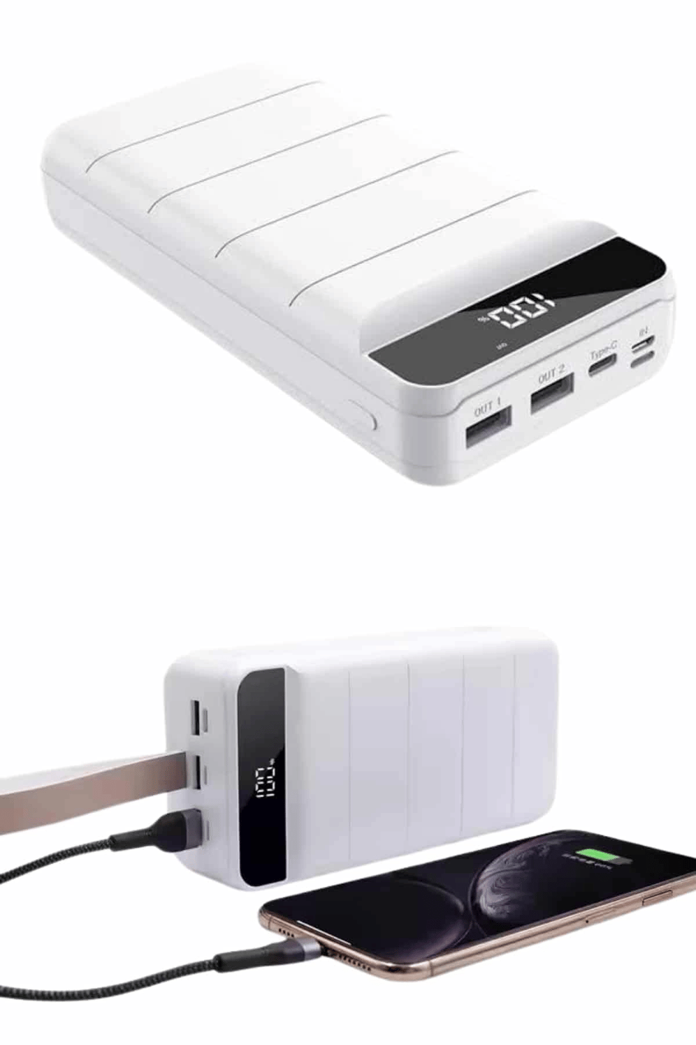 50.000 Mah Powerbank Turbo Hızlı Led Göstergeli Android İOS Uyumlu Taşınabilir Askılı