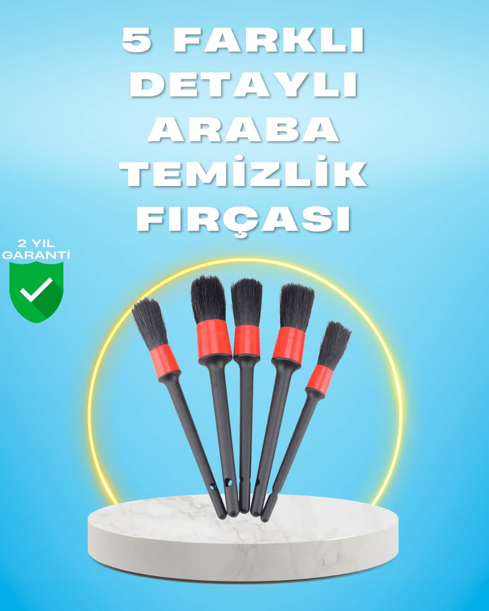 5li Araba Temizlik Fırçaları-Farklı Boyutlu Fırçalarla Derinlemesine Temizlik