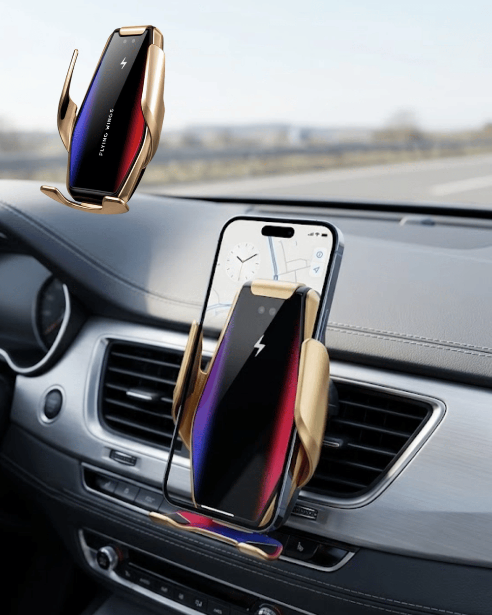 Akıllı Araç İçi Telefon Tutucu Kablosuz Şarj ve Otomatik Açılır Kapanır Sistem