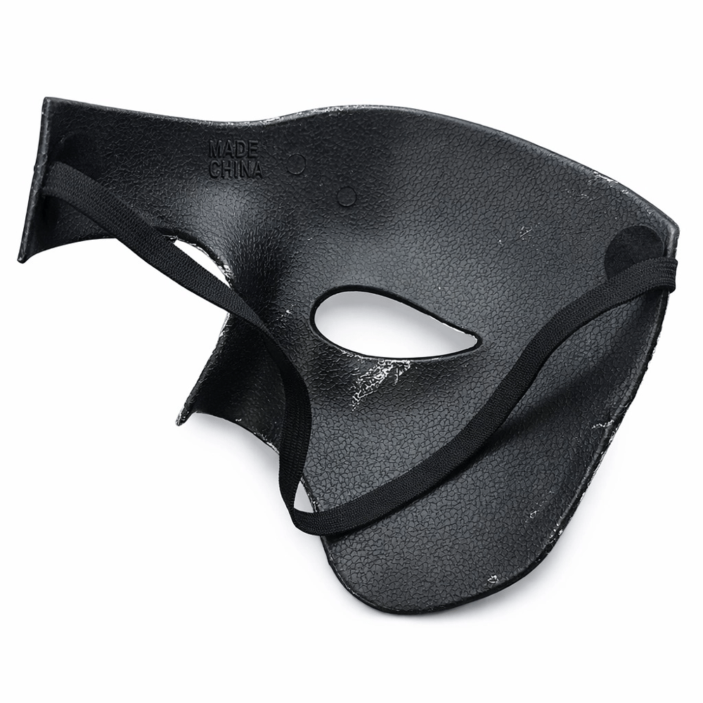Antik Eskitme Gümüş Erkek Yarım Maske - Phantom & Balo Maskesi