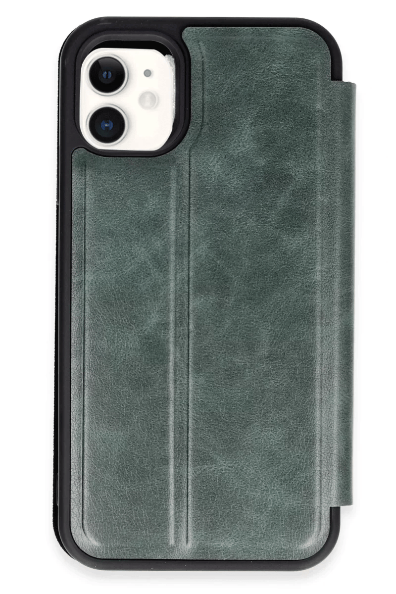 Apple iPhone 11 Kılıf Flip Cover - Koyu Yeşil