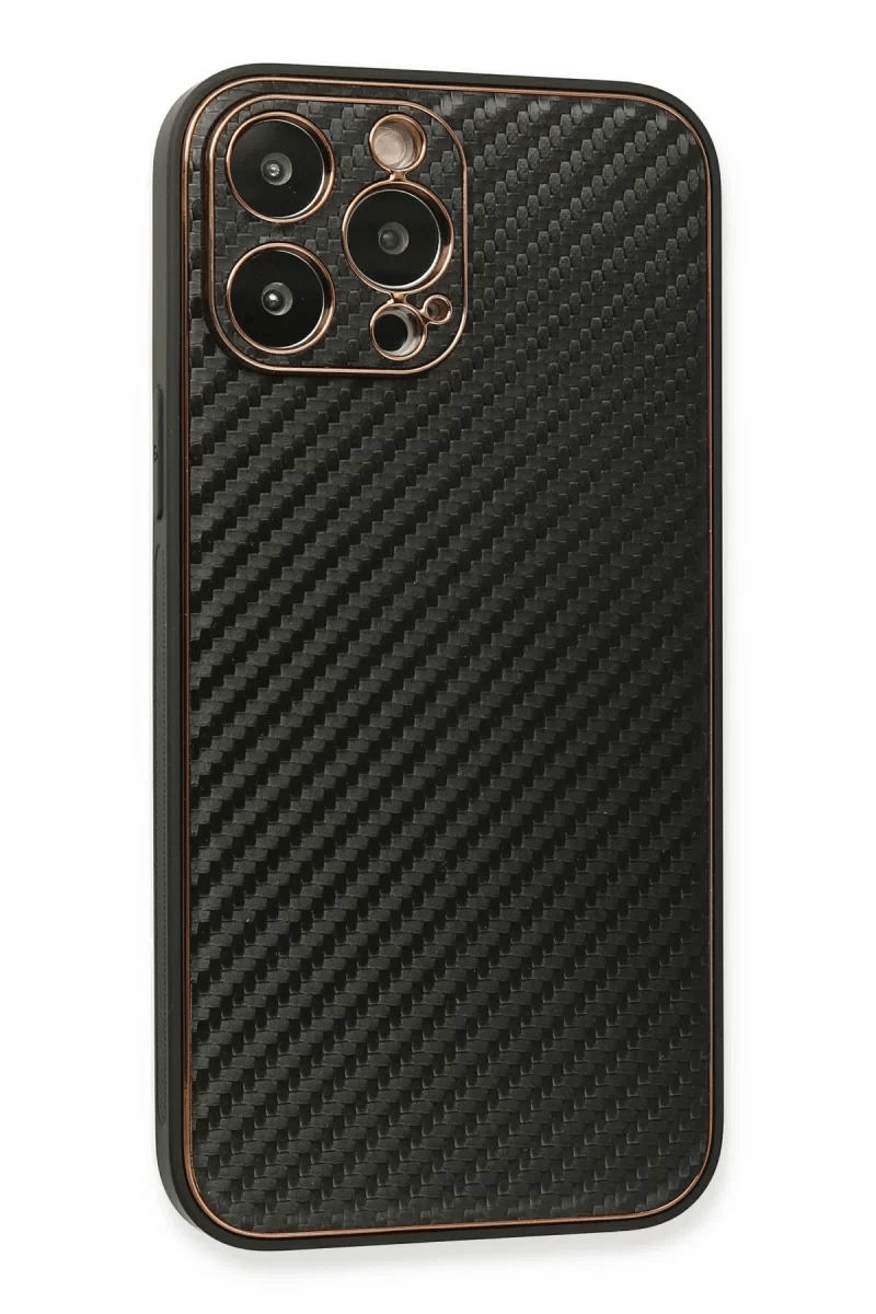 Apple iPhone 13 Pro Kılıf Coco Karbon Silikon - Siyah