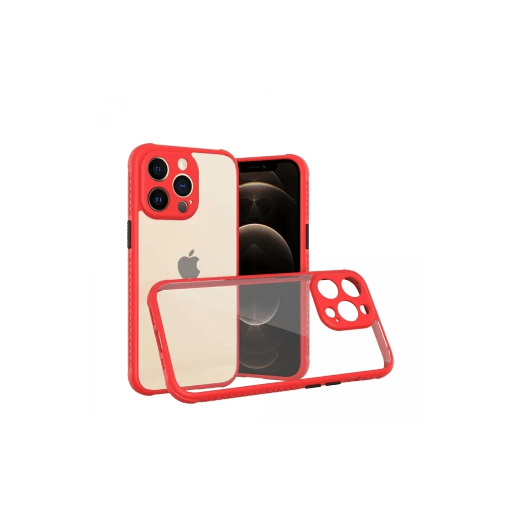 Apple iPhone 13 Pro Kılıf Miami Şeffaf Silikon - Kırmızı