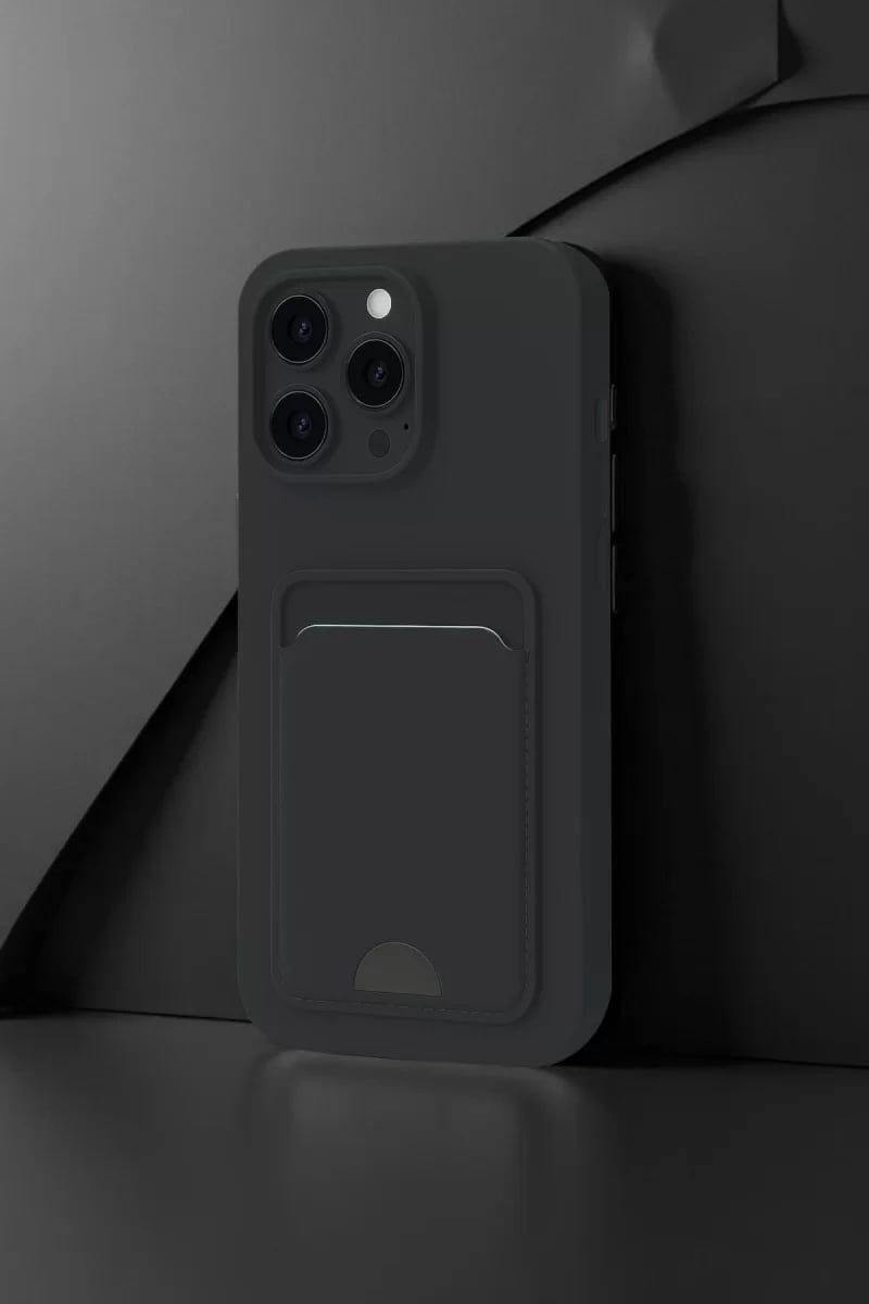 Apple iPhone 16 Plus Kılıf Kelvin Kartvizitli Silikon - Siyah