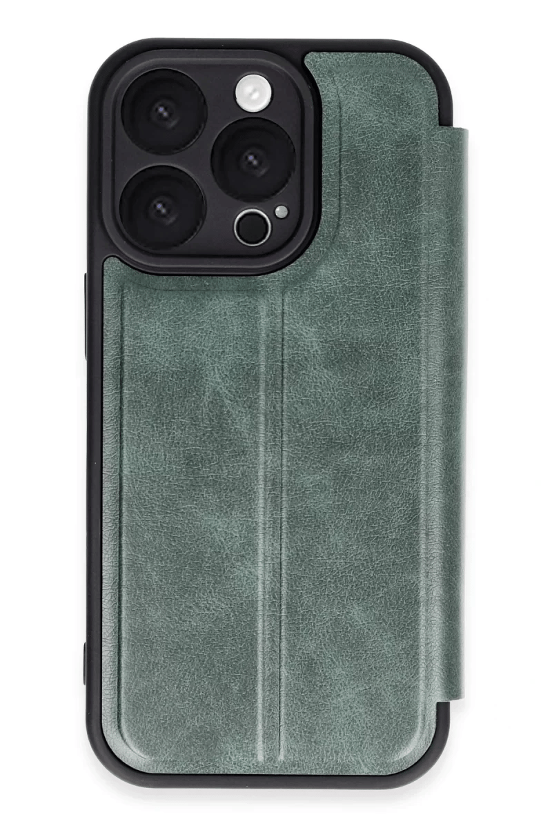Apple iPhone 16 Pro Max Kılıf Flip Cover - Koyu Yeşil