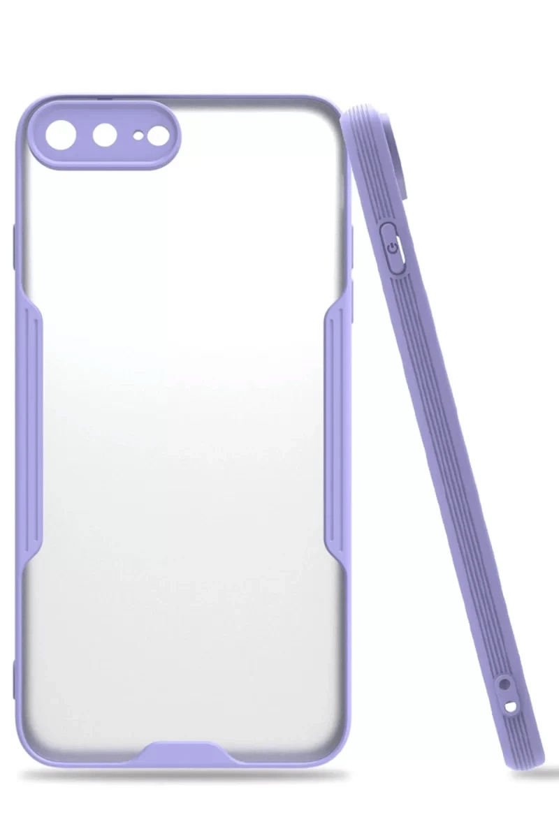 Apple iPhone 7 Plus Kılıf Platin Silikon - Lila