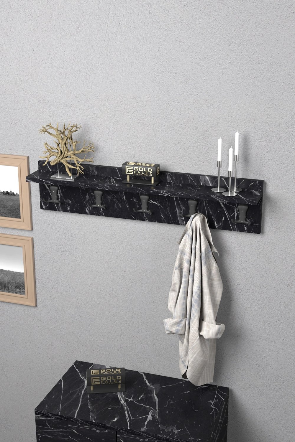 Askılık Duvar Elbise Askılığı Portmanto 80 Cm Bendir Düz
