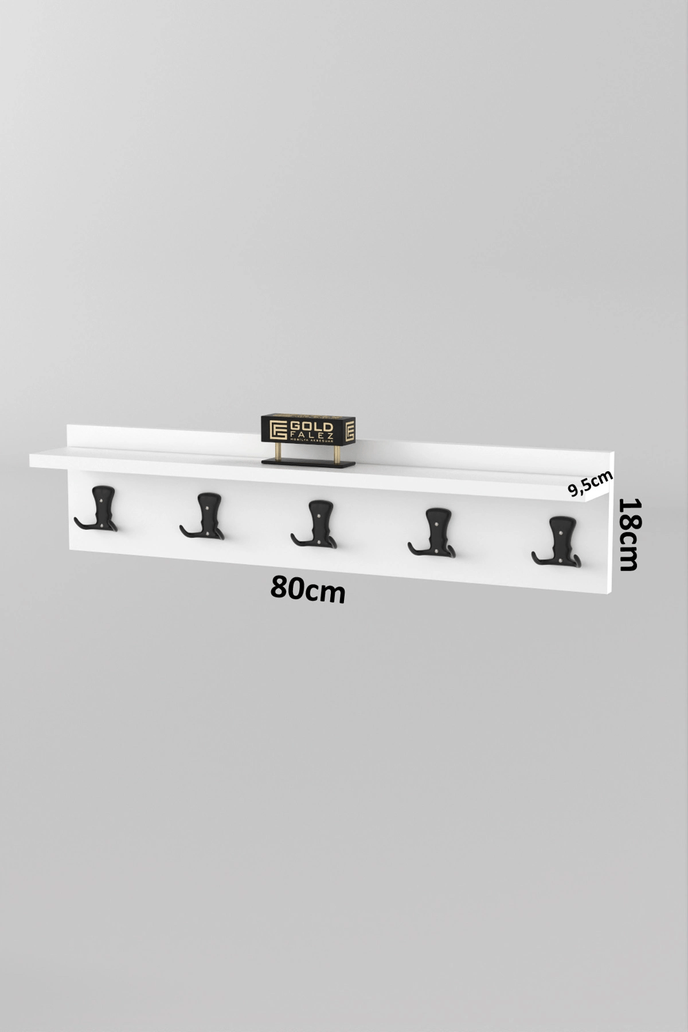 Askılık Duvar Elbise Askılığı Portmanto 80 Cm Beyaz Düz