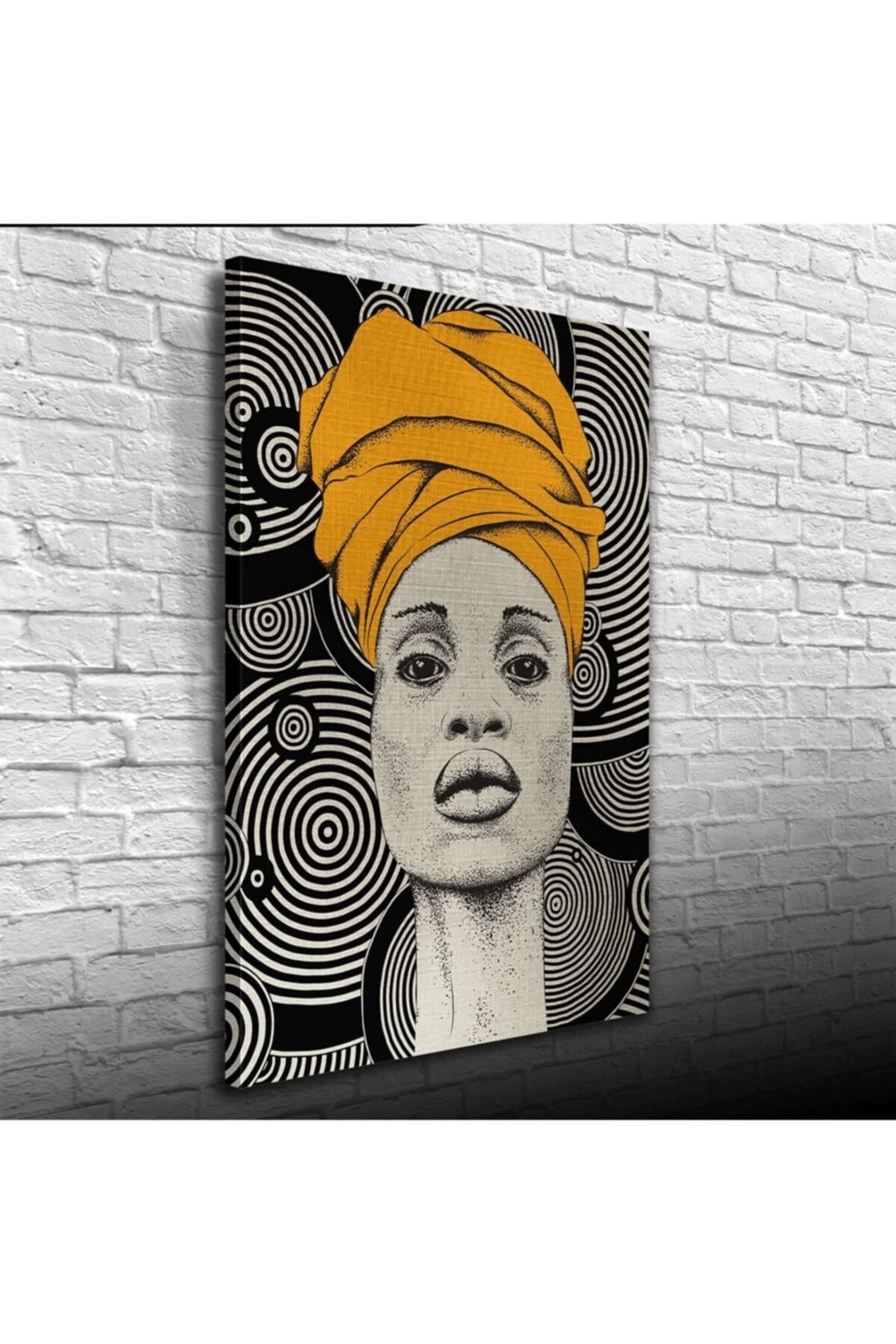 Aura Sarı Siyah Canvas Tablo (50x70)