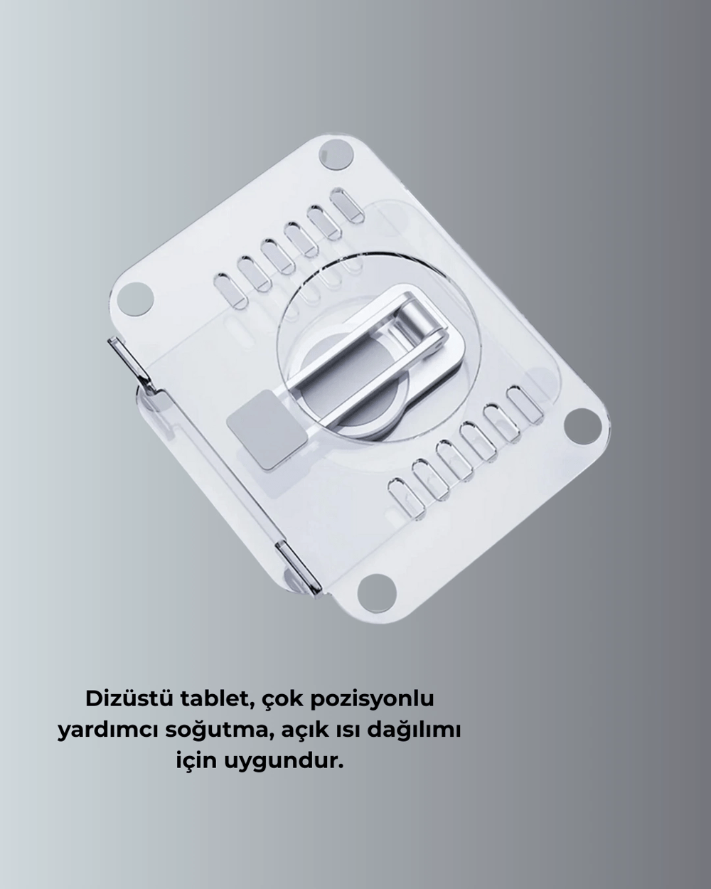 Ayarlanabilir Şeffaf Tablet Standı Kaymaz Silikon Tabanlı