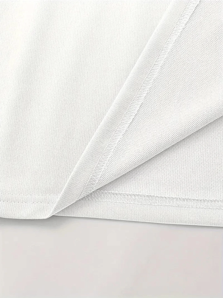 Baskılı Oversize Bisiklet Yaka T-shirt - Beyaz