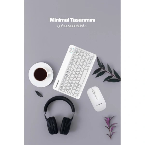 Beyaz Kablosuz Klavye Ve Mouse Seti