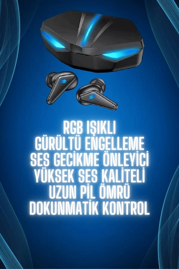 Bluetooth Kulaklık  Kulaklığı RGB Işıklı Oyunlarda Düşük Gecikme