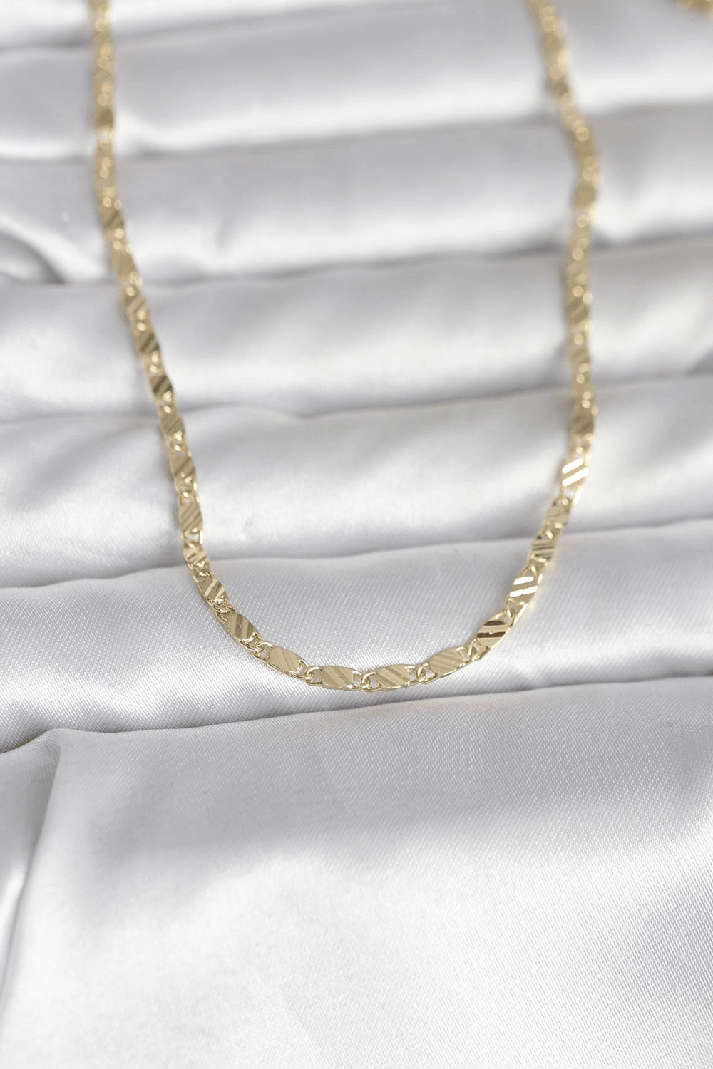 CM 14K Gold Renk Çizgi Lazer Model 60 cm Kadın Kolye