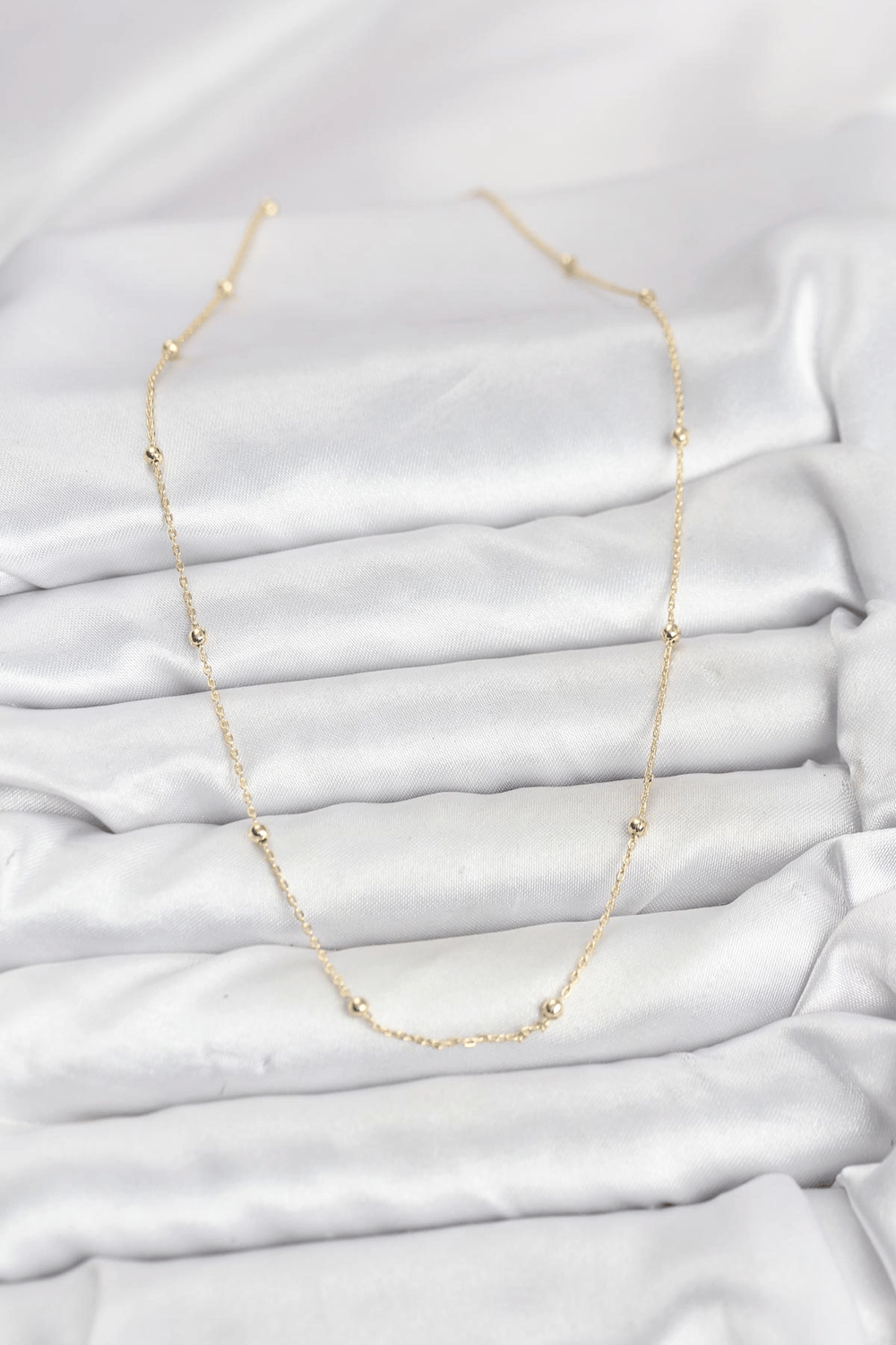 CM 14K Gold Renk Minik Top Zincirli Kadın Kolye