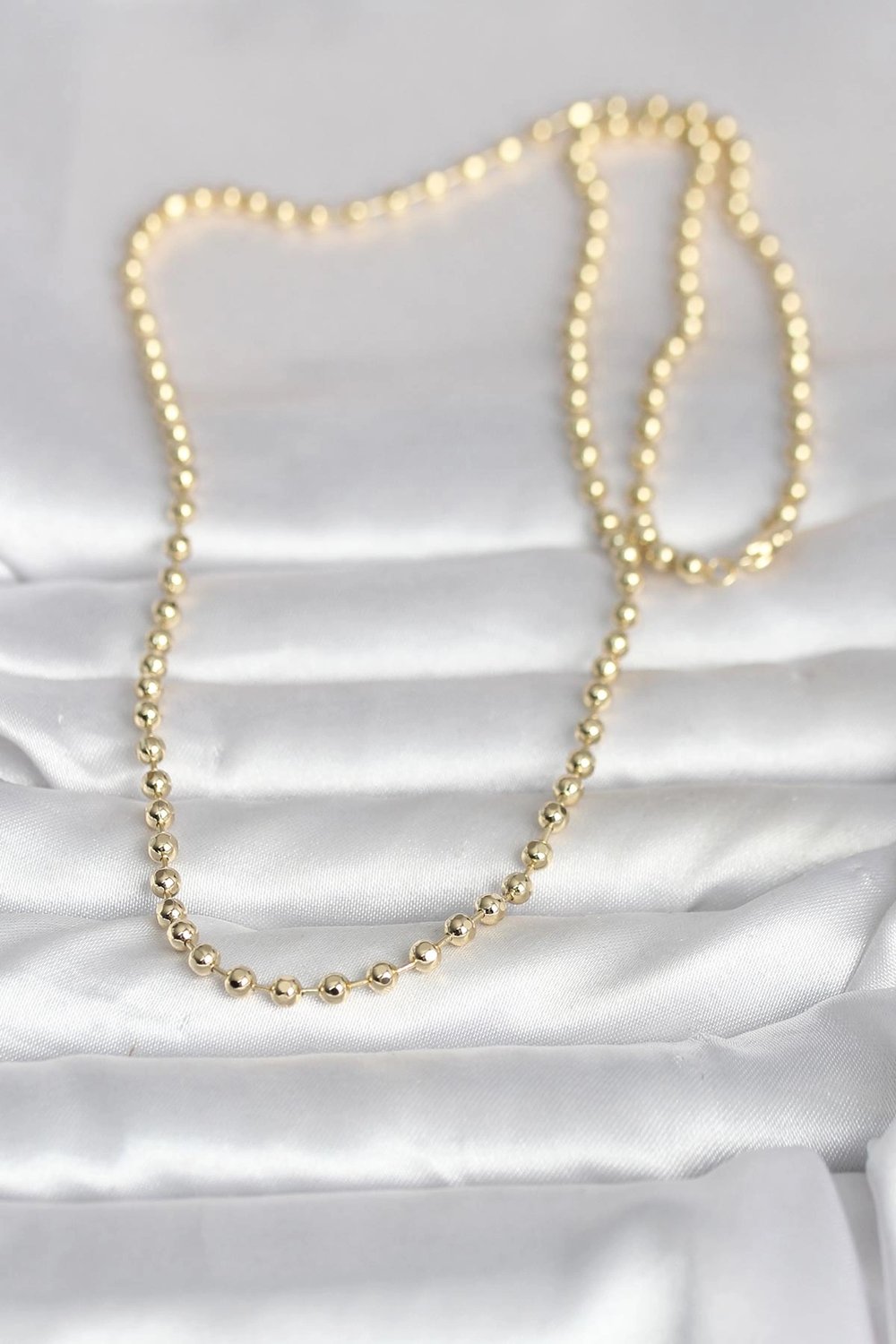 CM 14K Gold Renk Top Zincirli Model 60 cm Kadın Kolye