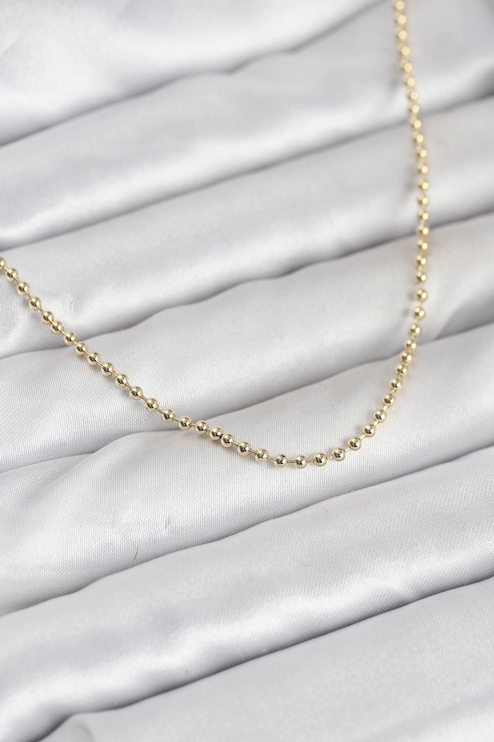 CM 14K Gold Renk Top Zincirli Model 60 cm Kadın Kolye