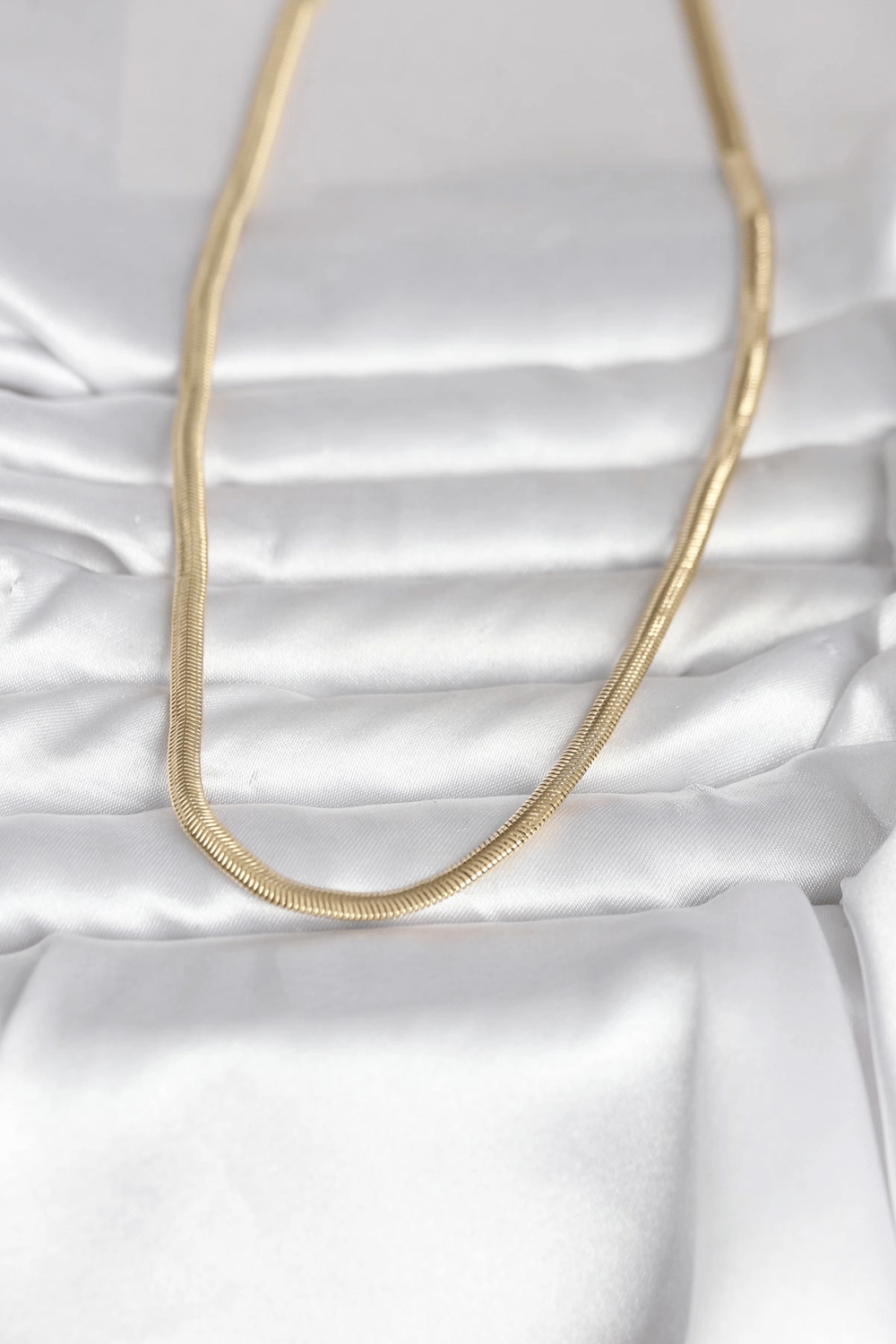 CM 14K Gold Renk Yassı Yılan Zincir Model 45 cm Kadın Kolye
