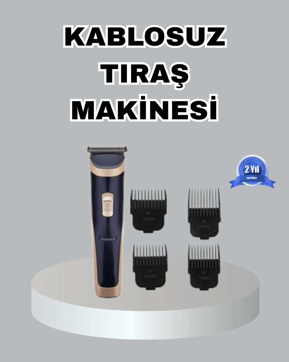 Çelik Bıçaklı Unisex Şarjlı Tıraş Makinesi – Sessiz Motor, Kablosuz ve Ayarlanabilir