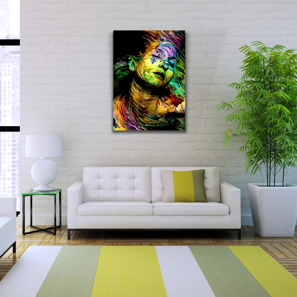 Dekoratif , Soyut , Renkli Kadın Tasvirli  Kanvas Tablo 50 x 70