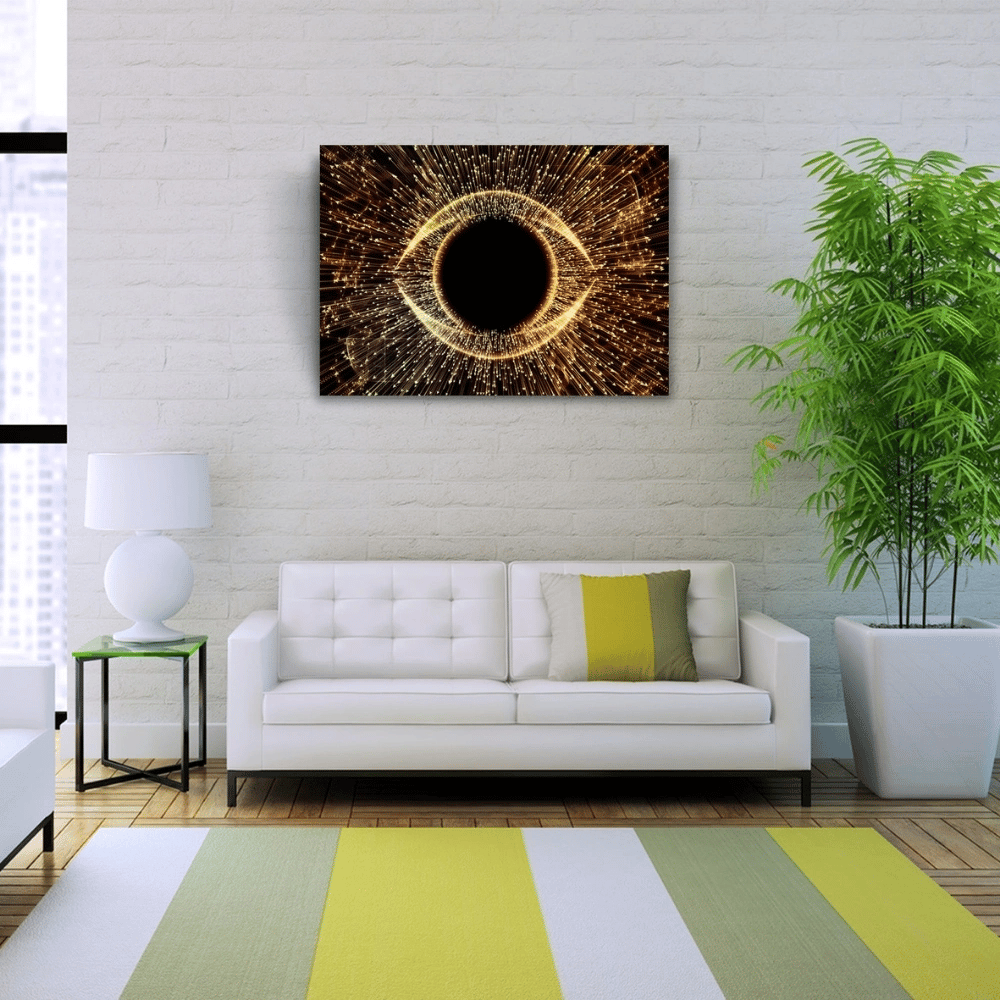 Digital Yanılsama Siyah ve Kahve Tonlarda Kanvas Tablo 50x 70
