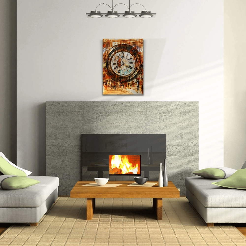 Duvar Saati , Pastel Renklerde Kanvas Tablo 50 x 70