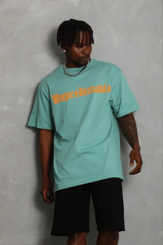 Erkek Baskılı T-Shirt Kısa Kol Bisiklet Yaka Regular Fit Rahat Kalıp Günlük Tişört - Mint Yeşili