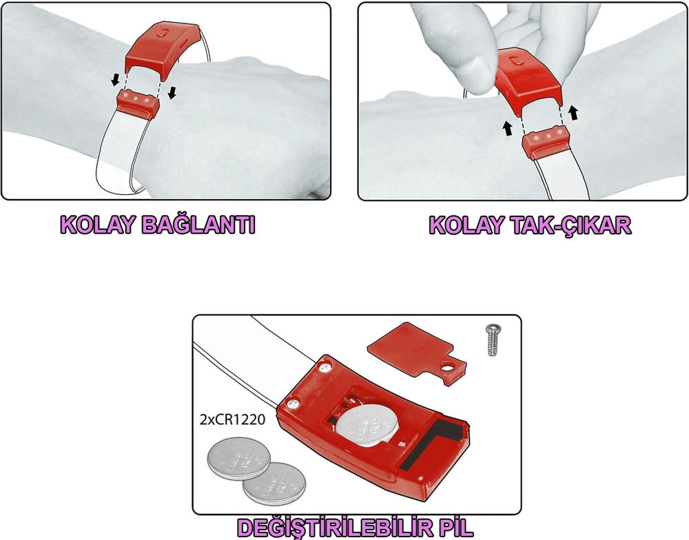 Festival & Parti LED Bileklik 3 Farklı Mod Işıklı 1 Adet