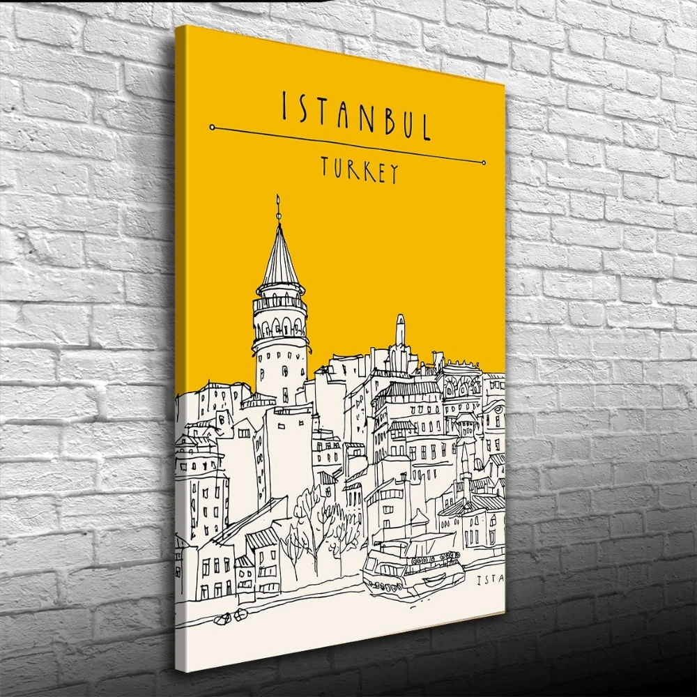 Galata Kulesi Silueti Kanvas Tablo 50 x 70