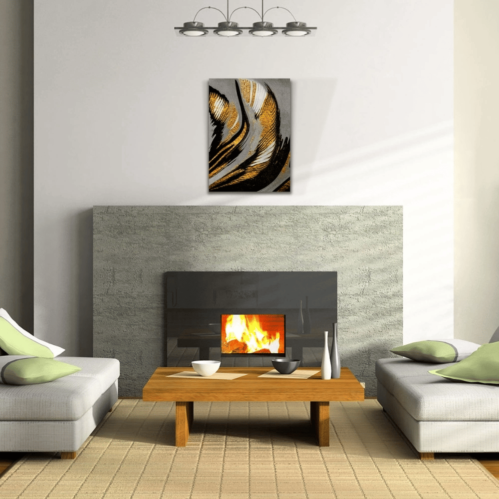 Gri ve Altın Rengi Dekoratif Kanvas Tablo 50 x 70
