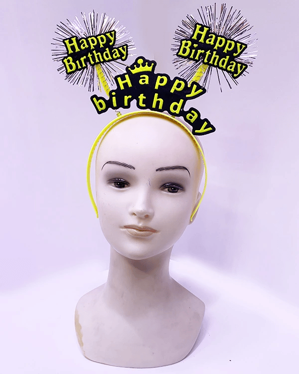 Happy Birthday Neon Sarı Tacı