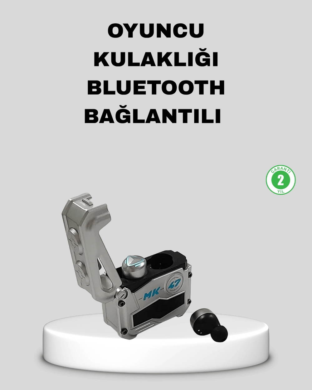 IPX5 Su Geçirmez Kablosuz Bluetooth Kulaklık – Powerbank Şarj Kutulu, Düşük Gecikmeli Oyun Modu