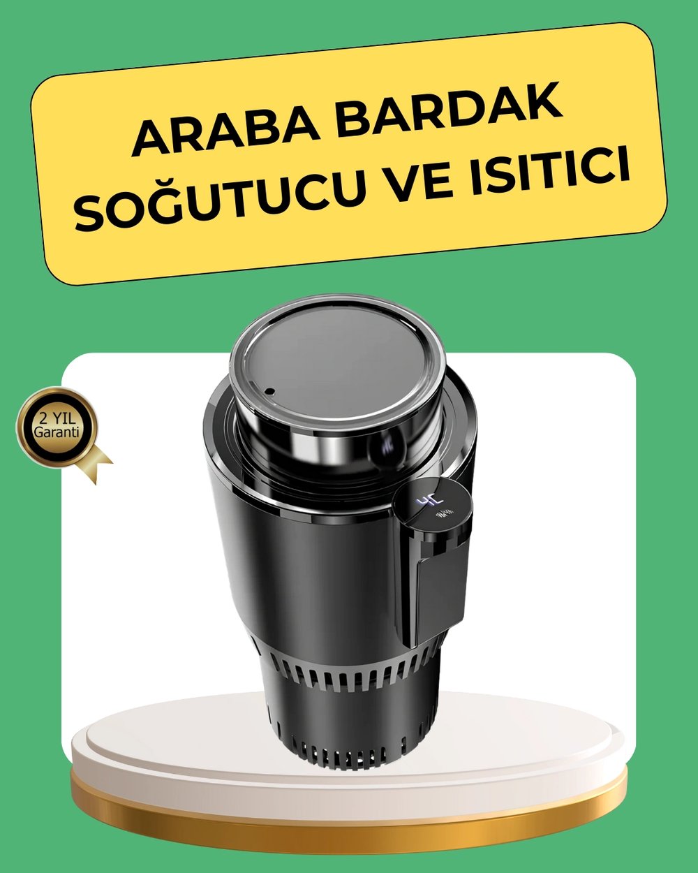 Isıtma Soğutma Özellikli Araç Bardaklığı Çakmak Girişli Akıllı