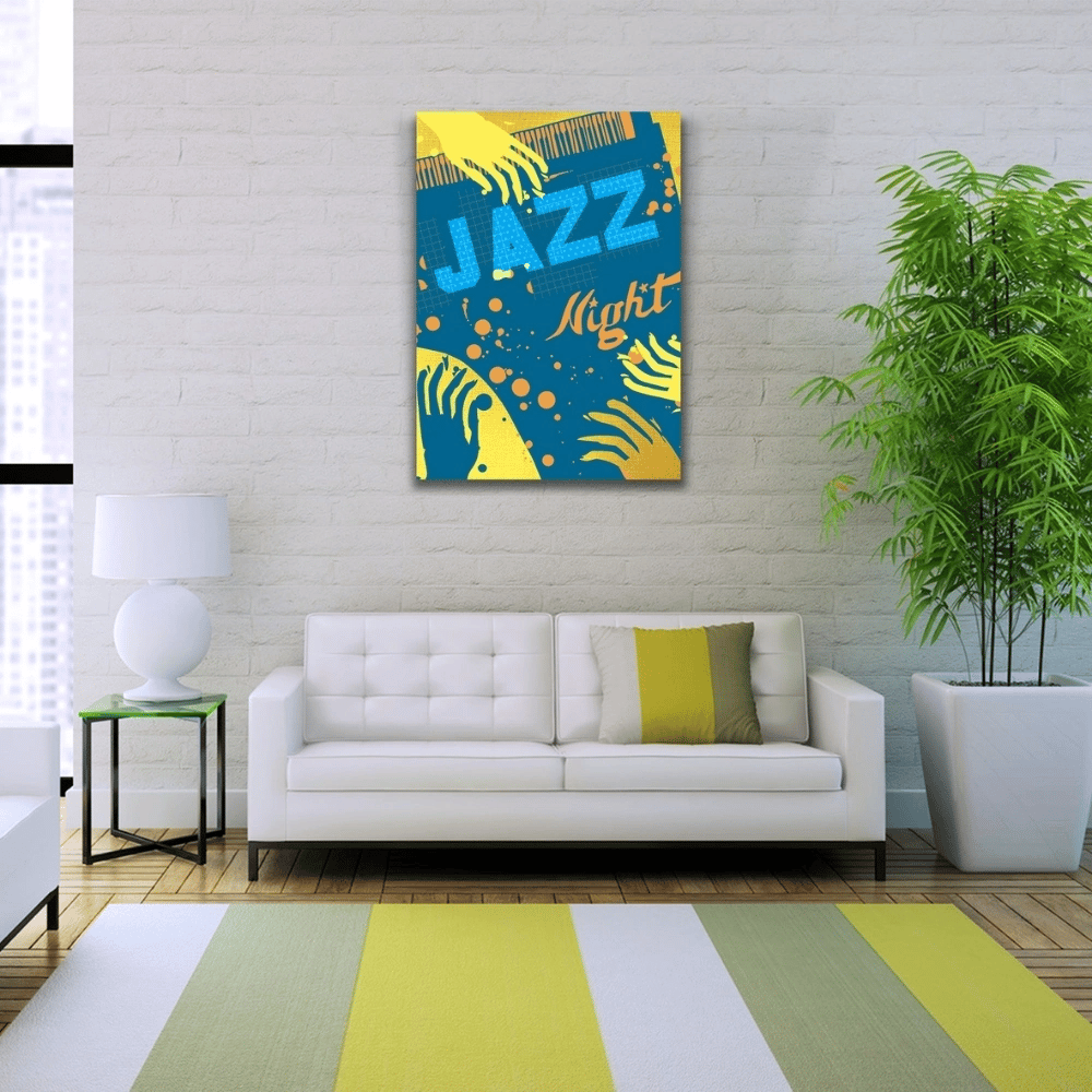 Jazz Night Afişi Kanvas Tablo 50 x 70