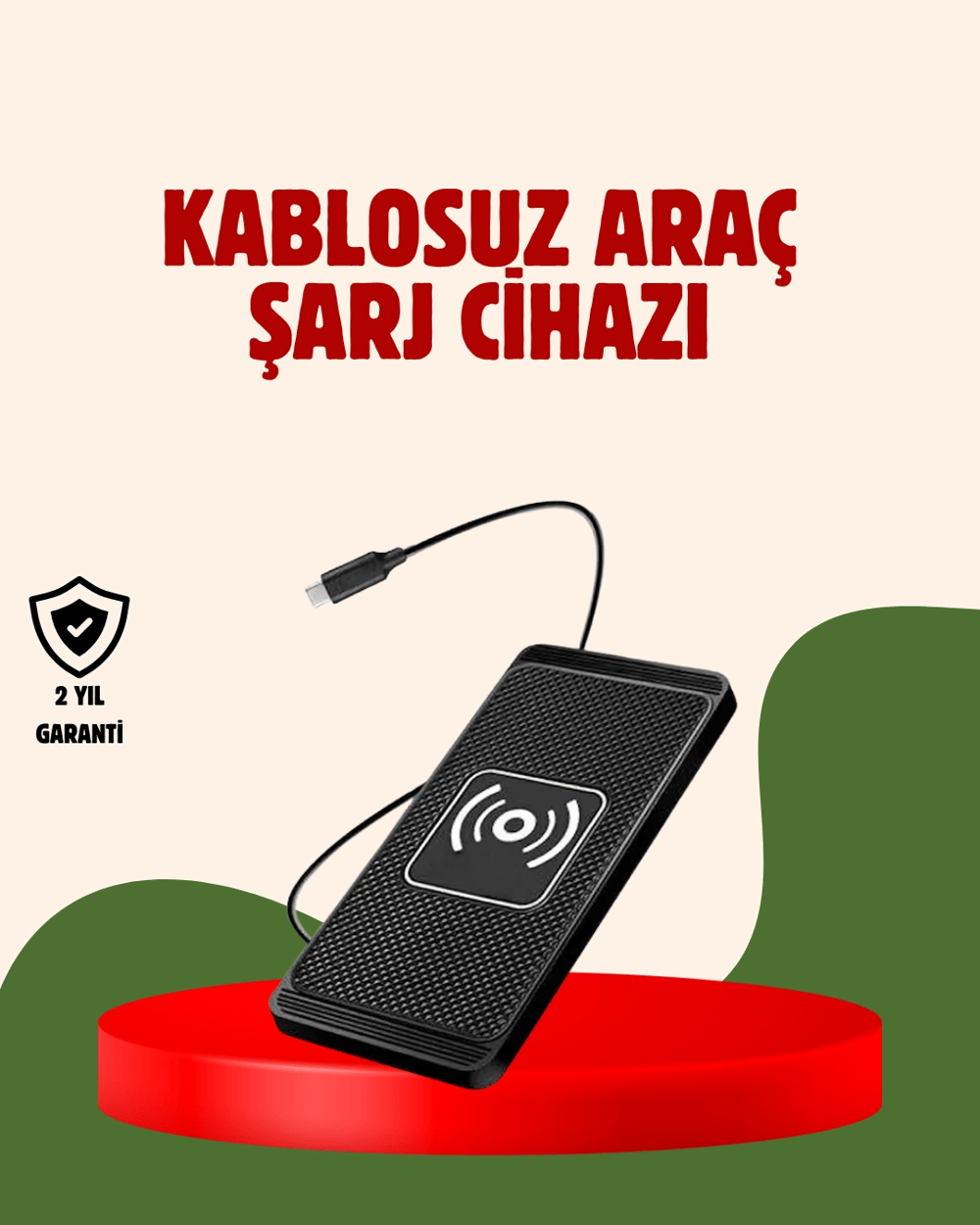 Kablosuz Manyetik Araç Şarj Pedi – Hızlı, Güvenli, Isınma Korumalı Tasarım