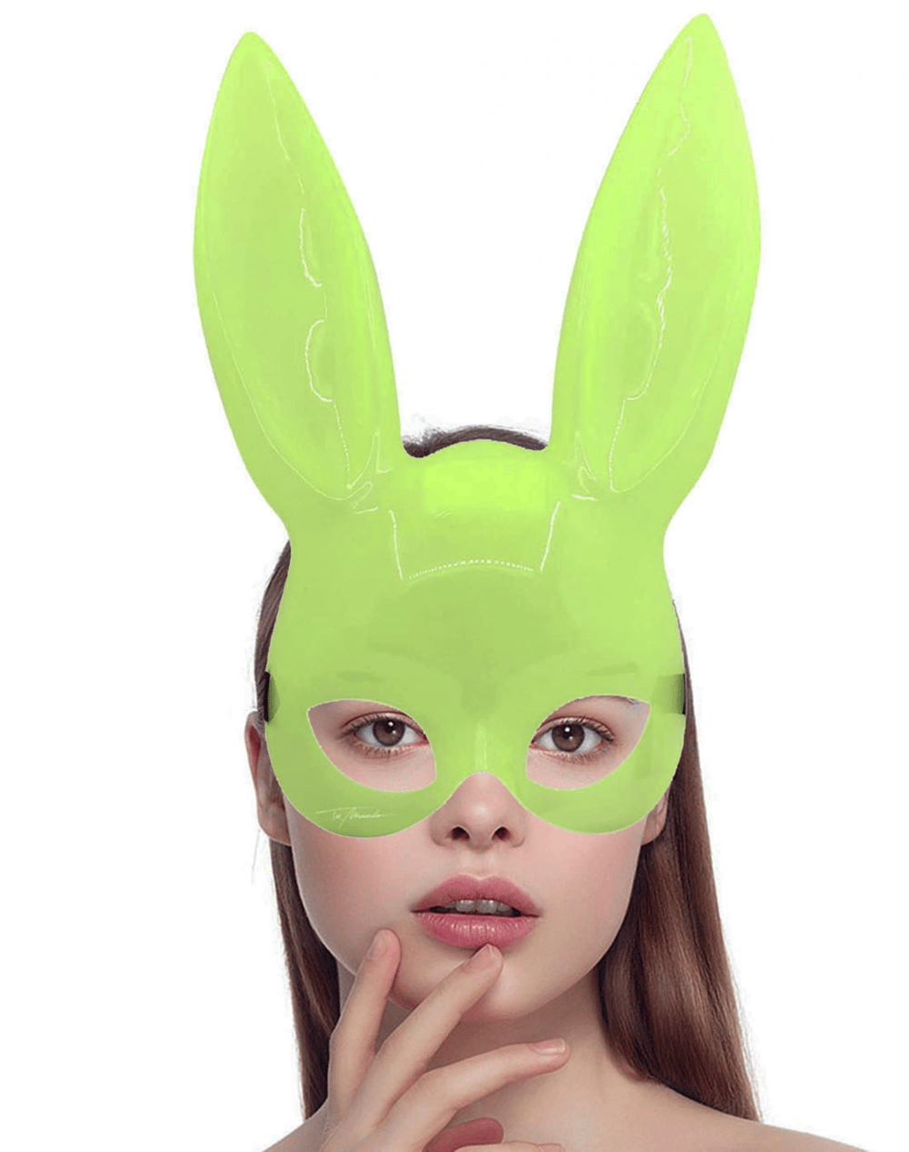 Karanlıkta Yanan Glow Floresan Tavşan Maskesi