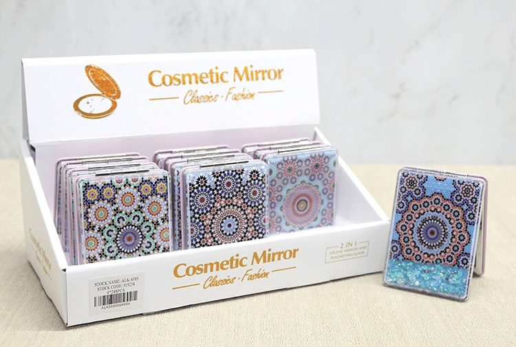 Mandala Desenli Hareketli Sulu El Aynası - Model 1