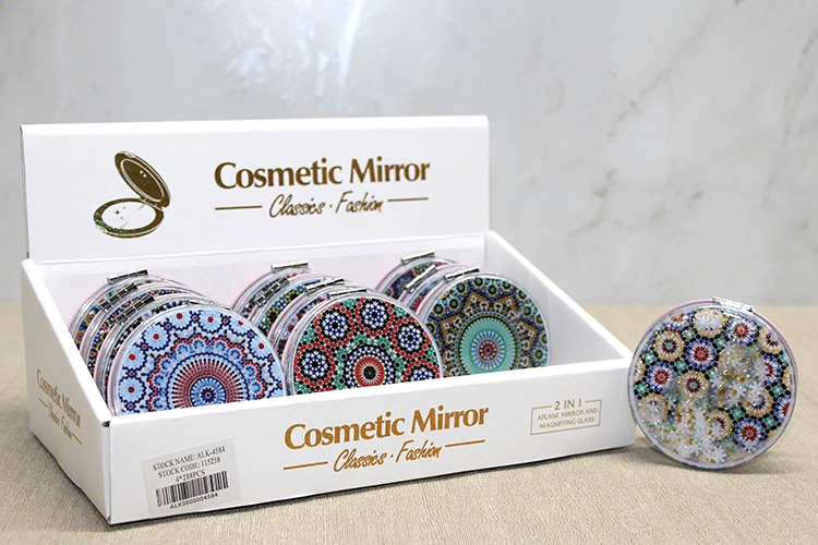 Mandala Desenli Hareketli Sulu El Aynası - Model 3