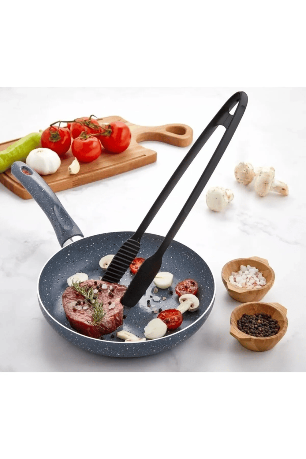 Maşa - 220 Dereceye Kadar Dayanıklı Yanmaz - Yapışmaz Plastik Izgara Maşası 30 Cm